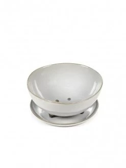 Serax Terres De Rêves Vergiet M ø 17,5 Cm Met Schaal ø 16 Cm Stoneware Grijs