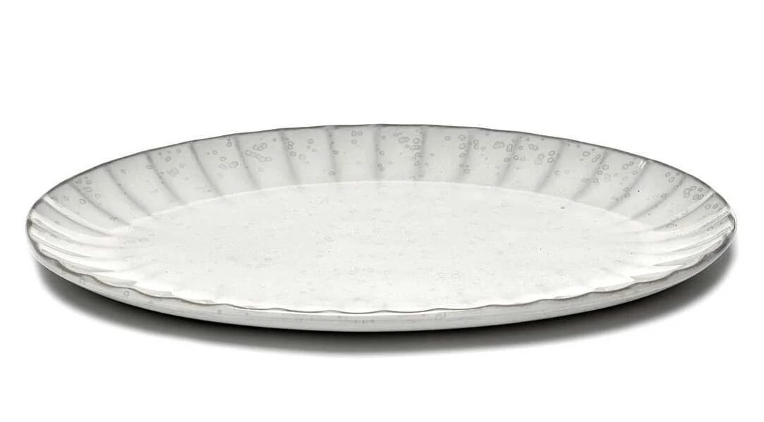 Serax INKU By Sergio Herman Bord Ovaal L 30 X 21 Cm H 1,7 Cm Aardewerk Wit