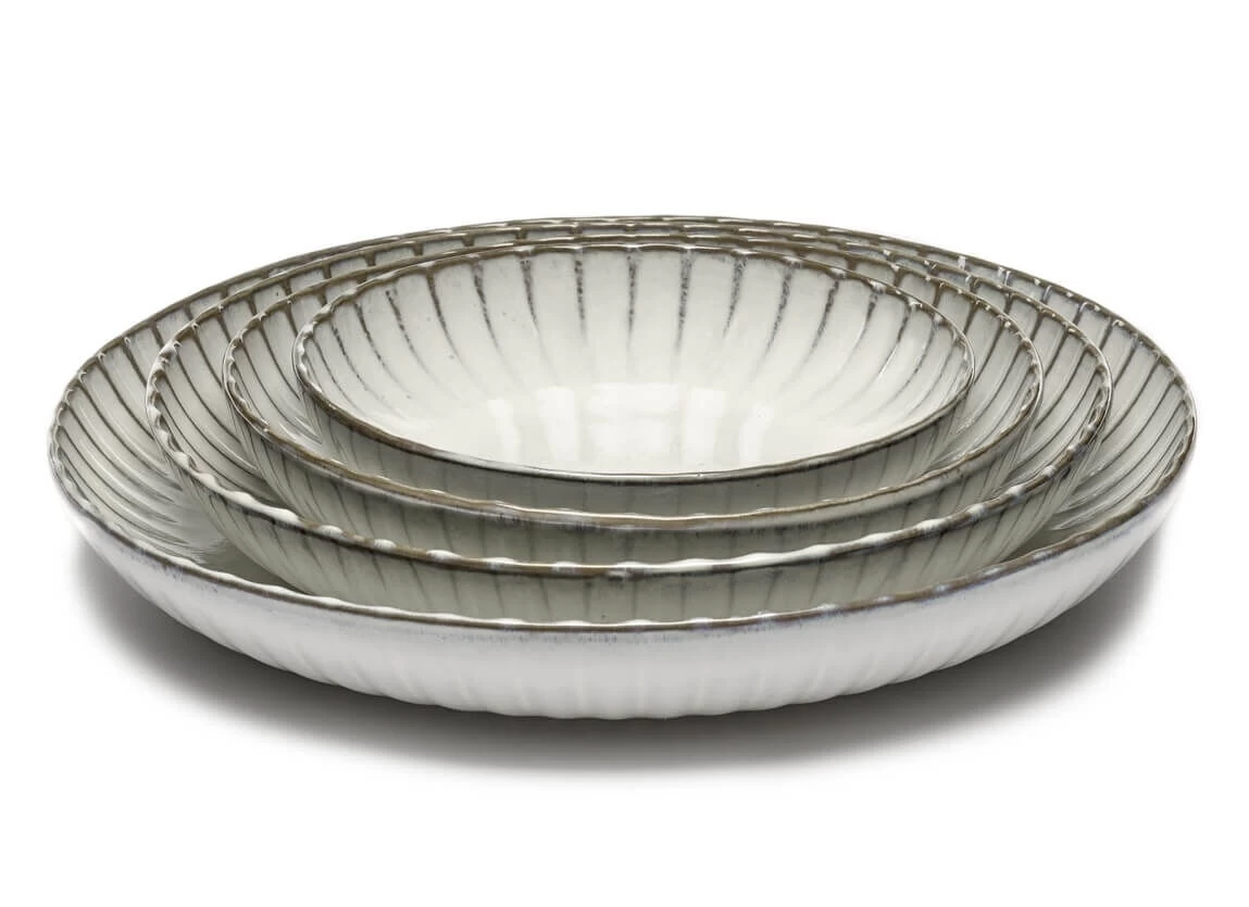 Serax INKU By Sergio Herman Serveerschaal M ø 32 Cm H 5 Cm Aardewerk Wit - Afbeelding 2