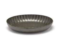 Serax INKU By Sergio Herman Serveerschaal Ovaal 19 X 13 Cm H 3,7 Cm Aardewerk Groen