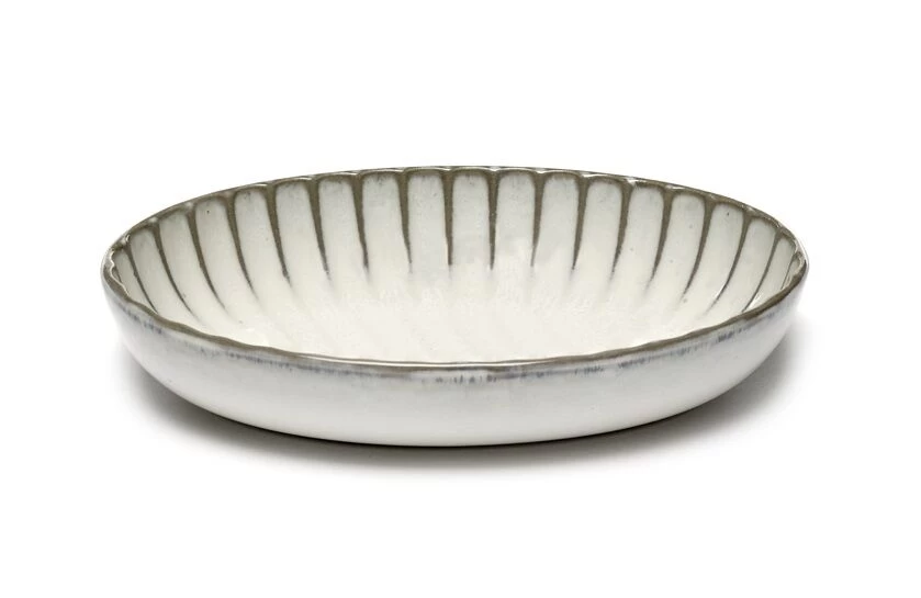 Serax INKU By Sergio Herman Serveerschaal Ovaal 19 X 13 Cm H 3,7 Cm Aardewerk Wit