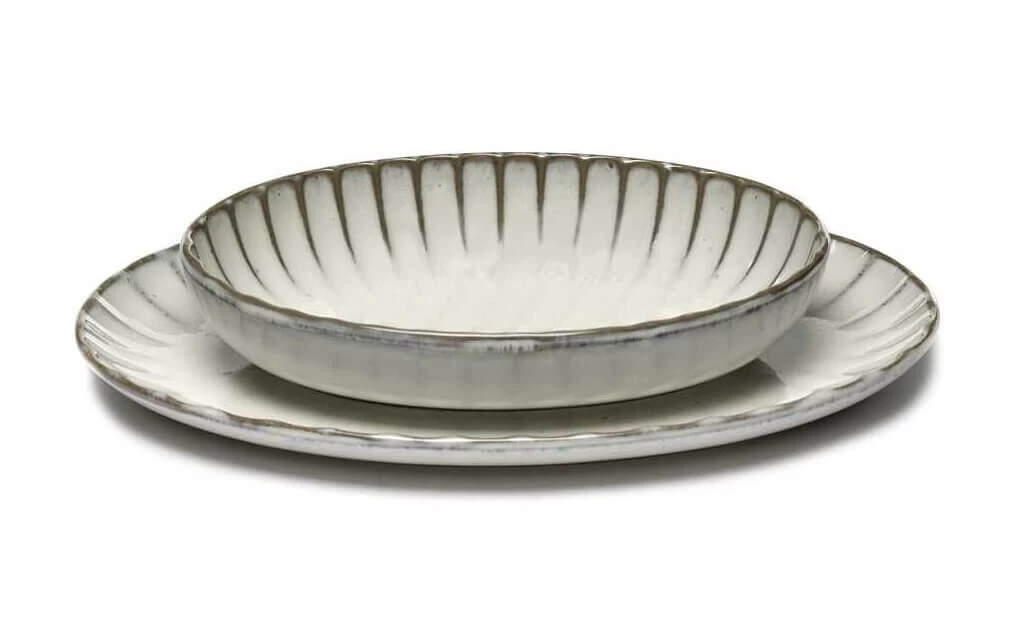 Serax INKU By Sergio Herman Bord Ovaal S 25 X 17,5 Cm H 1,7 Cm Aardewerk Wit - Afbeelding 2