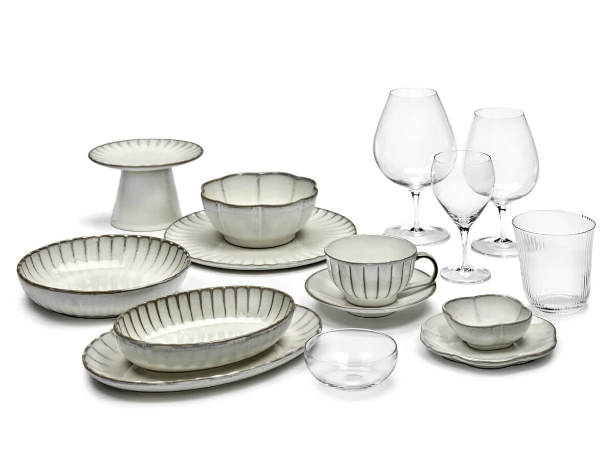 Serax INKU By Sergio Herman Serveerschaal M ø 32 Cm H 5 Cm Aardewerk Wit - Afbeelding 3