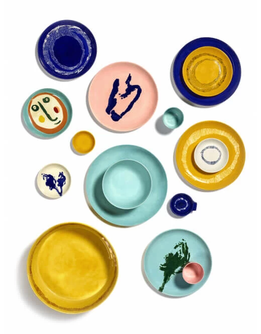 Serax Feast By Ottolenghi Bord S ø 19 Cm H 2 Cm Aardewerk Lapis Lazuli + Swirl-Dots White - Afbeelding 4