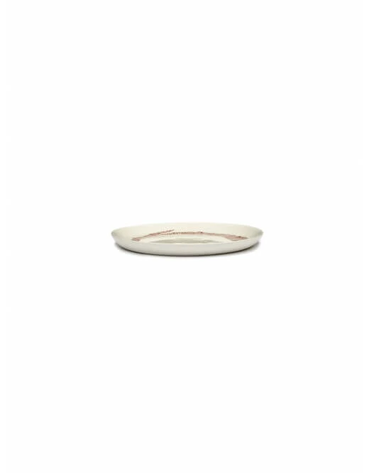 Serax Feast By Ottolenghi Bord M ø 22 Cm H 2 Cm Aardewerk White + Swirl-Stripes Red