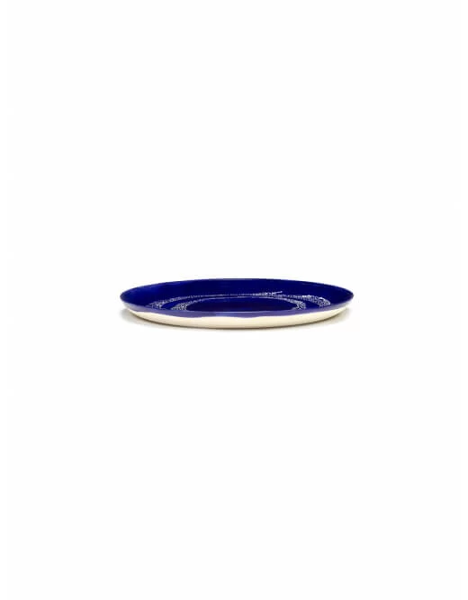 Serax Feast By Ottolenghi Bord L ø 26 Cm H 2 Cm Aardewerk Lapis Lazuli + Swirl-Dots White