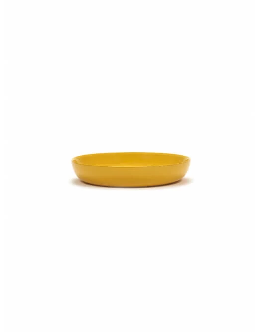 Serax Feast By Ottolenghi Hoog Bord ø 22 Cm H 4 Cm Aardewerk Sunny Yellow + Swirl-Dots Black - Afbeelding 2