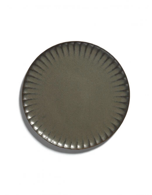 Serax INKU By Sergio Herman Bord L ø 24 Cm H 1,7 Cm Aardewerk Groen - Afbeelding 2