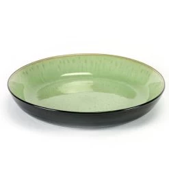 Serax Pure Lage Schaal ø 24,5 Cm Aardewerk Zwart/groen