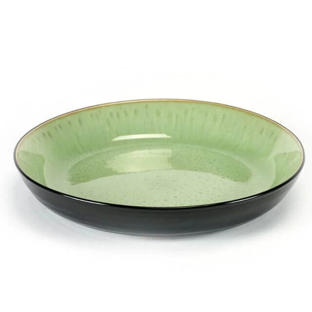 Serax Pure Lage Schaal ø 24,5 Cm Aardewerk Zwart/groen