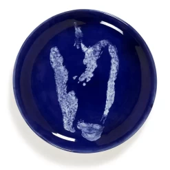 Serax Feast By Ottolenghi Bord S ø 19 Cm H 2 Cm Aardewerk Lapis Lazuli + Pepper White