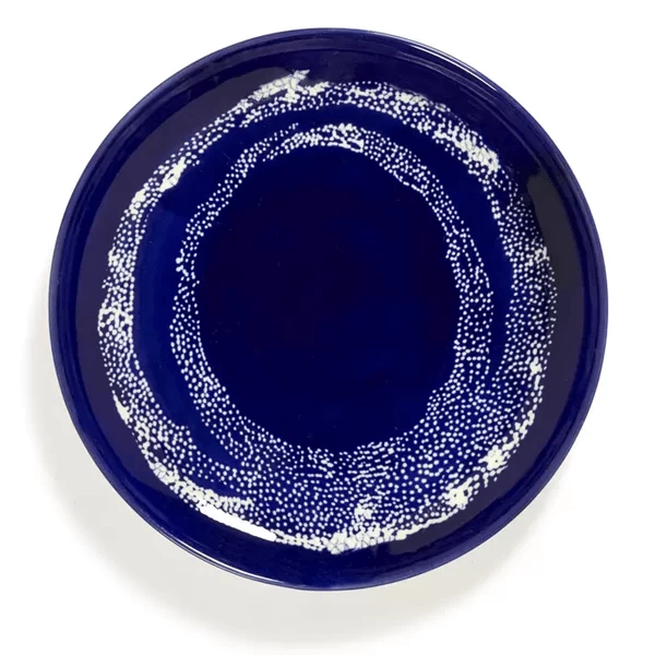 Serax Feast By Ottolenghi Bord L ø 26 Cm H 2 Cm Aardewerk Lapis Lazuli + Swirl-Dots White - Afbeelding 2