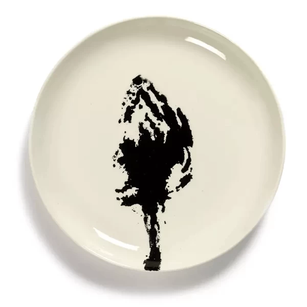 Serax Feast By Ottolenghi Serveerbord ø 35 Cm H 2 Cm Aardewerk White + Artichoke Black